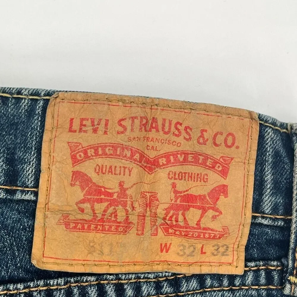 LEVI’S Men’s 511 Slim Fit Jeans 32x32 Blue Stretch Denim Zip Fly Med Wash Iconic